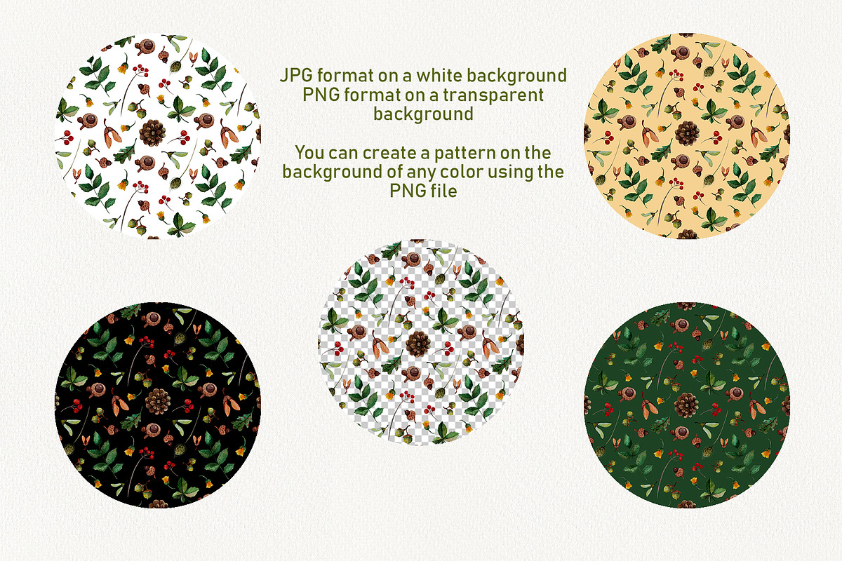 Watercolor Autumn Pattern and Frames, an Object Graphic by Dina Guiter (Photo 3 of 14)