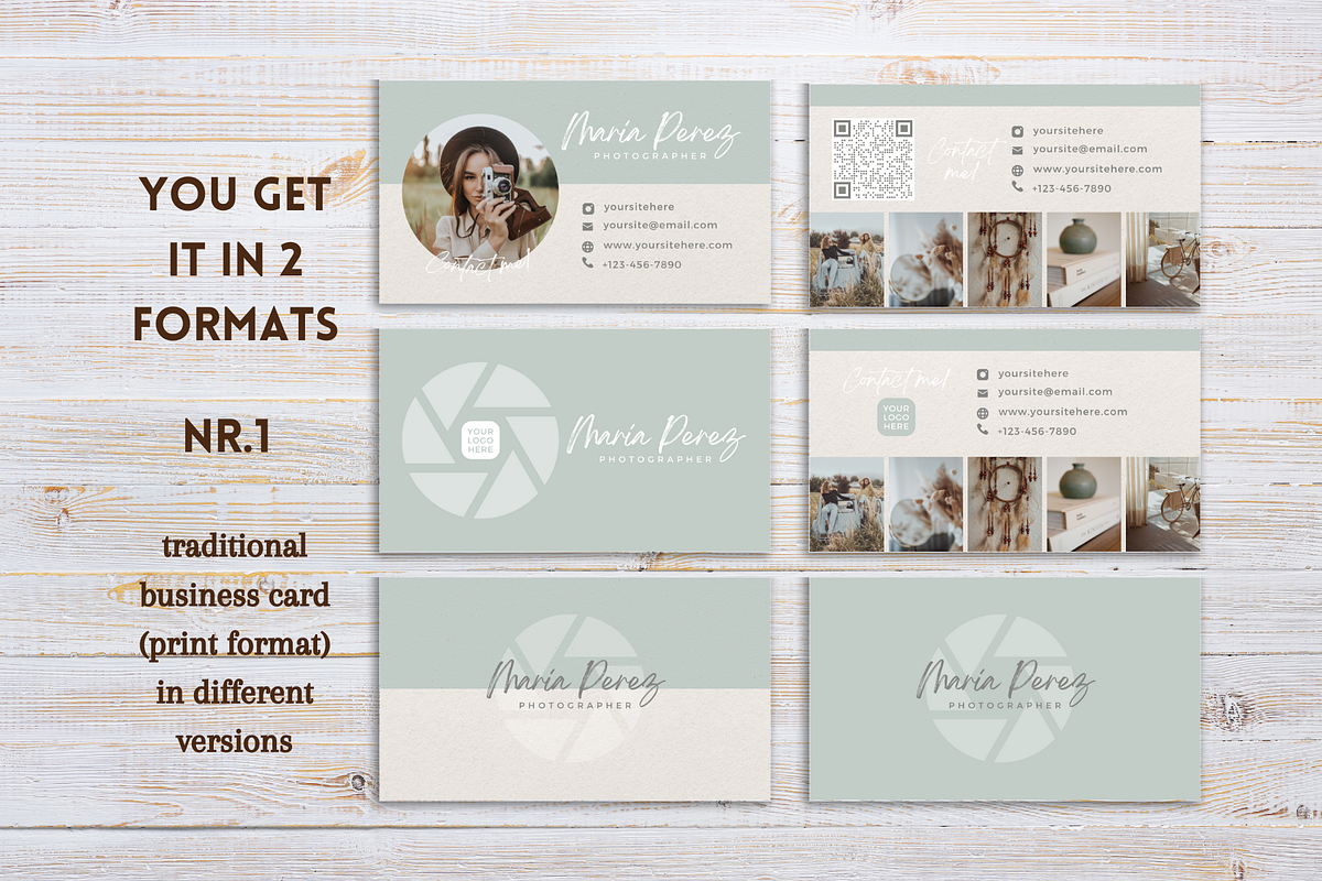 Business Card Kit for Photographer, a Business Card Template by Golden Horizons Studio (Photo 5 of 10)