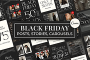 Black Friday Instagram Posts | Canva, a Social Media Template by Meraki Templates (Thumbnail 1 of 8)