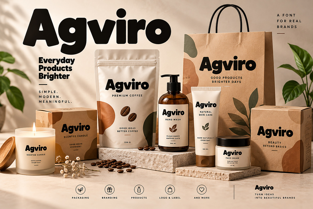 Agviro – Bold Rounded Display Font, a Script Font by Wow Magic (Photo 5 of 5)
