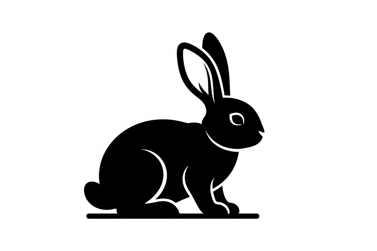 Cute Rabbit Silhouette Vector Bundle, an Illustration by yasushie (Photo 48 of 51)