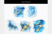 Blue and Gold Watercolor Texture, a Texture Illustration by ClipCraft (Thumbnail 5 of 8)