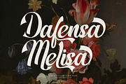 Dafensa Melisa Script Font, a Script Font by Graphicxell (Thumbnail 1 of 8)