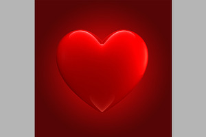 Red Glossy Heart Shape