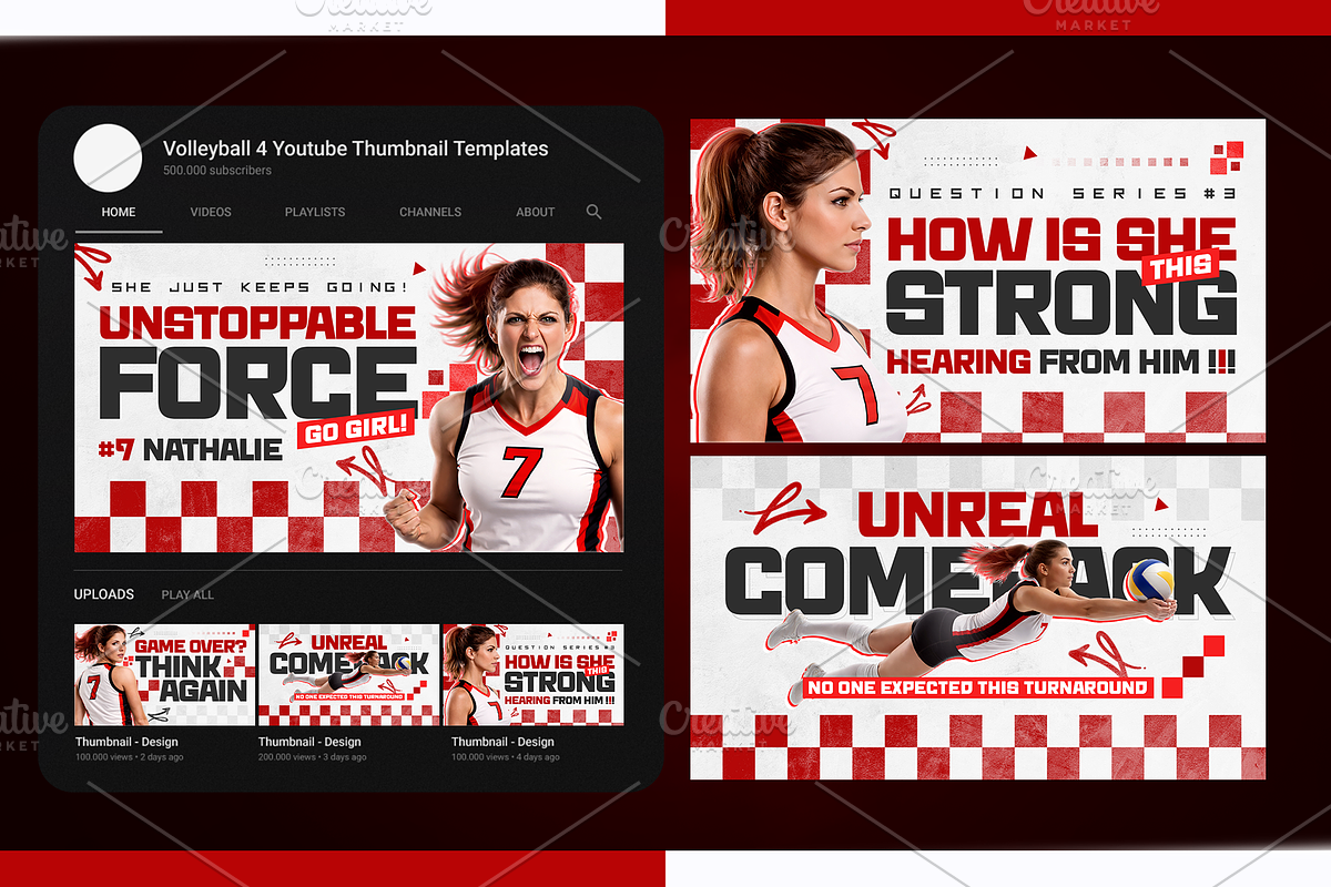 Volleyball YouTube Thumbnail Pack, a Social Media Template by OnurDemircan (Photo 6 of 6)