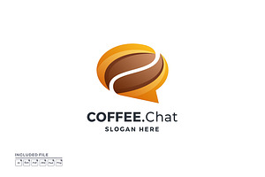 Coffee Bean Chat Logo Gradient