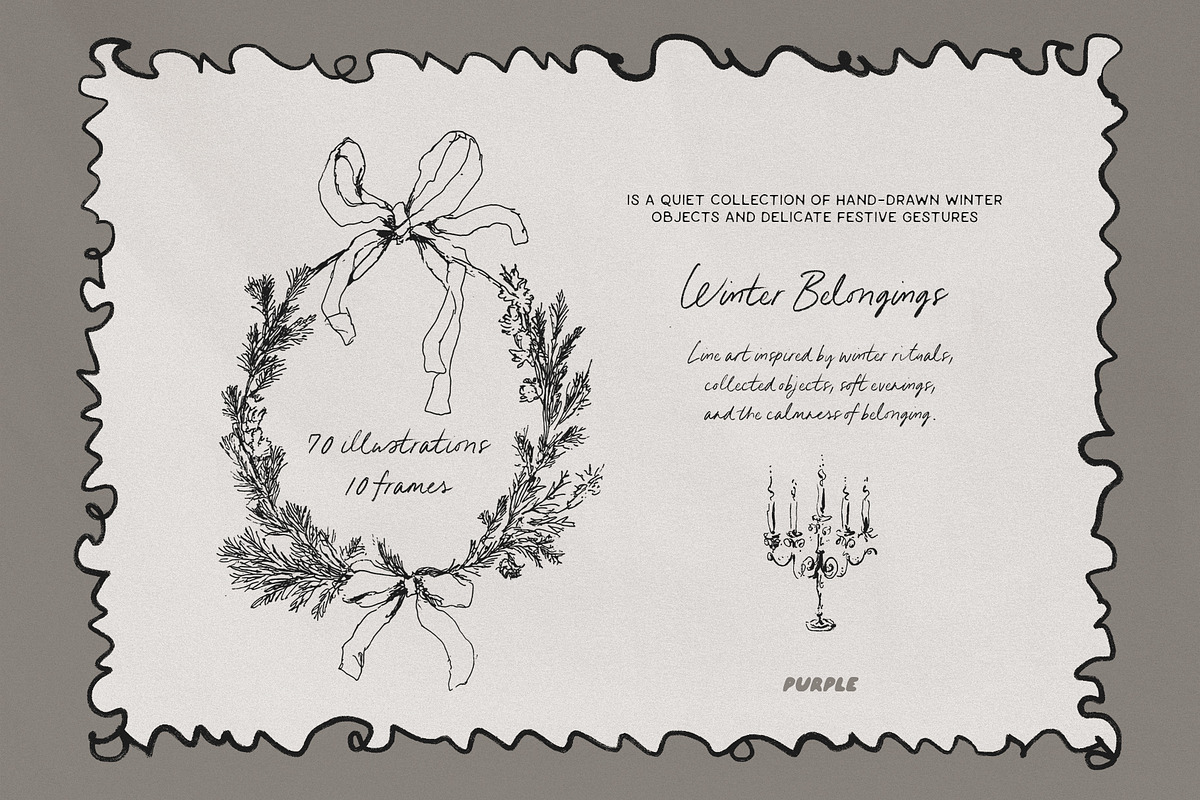Winter Belongings: Holiday Line Art, a Seasonal Illustration by Purple (Photo 9 of 15)