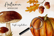 Autumn Watercolor Pumpkin Clipart, an Illustration by LuiDesignStudio (Thumbnail 4 of 4)