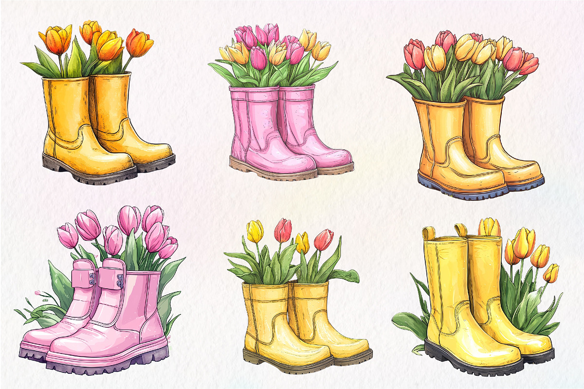 Garden Boots Sublimation Clipart, an Illustration by CreationArt (Photo 2 of 5)
