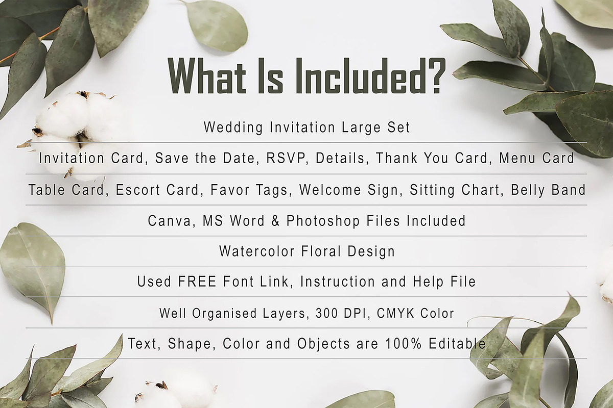 Canva Wedding Invitation Set Template Creative Market