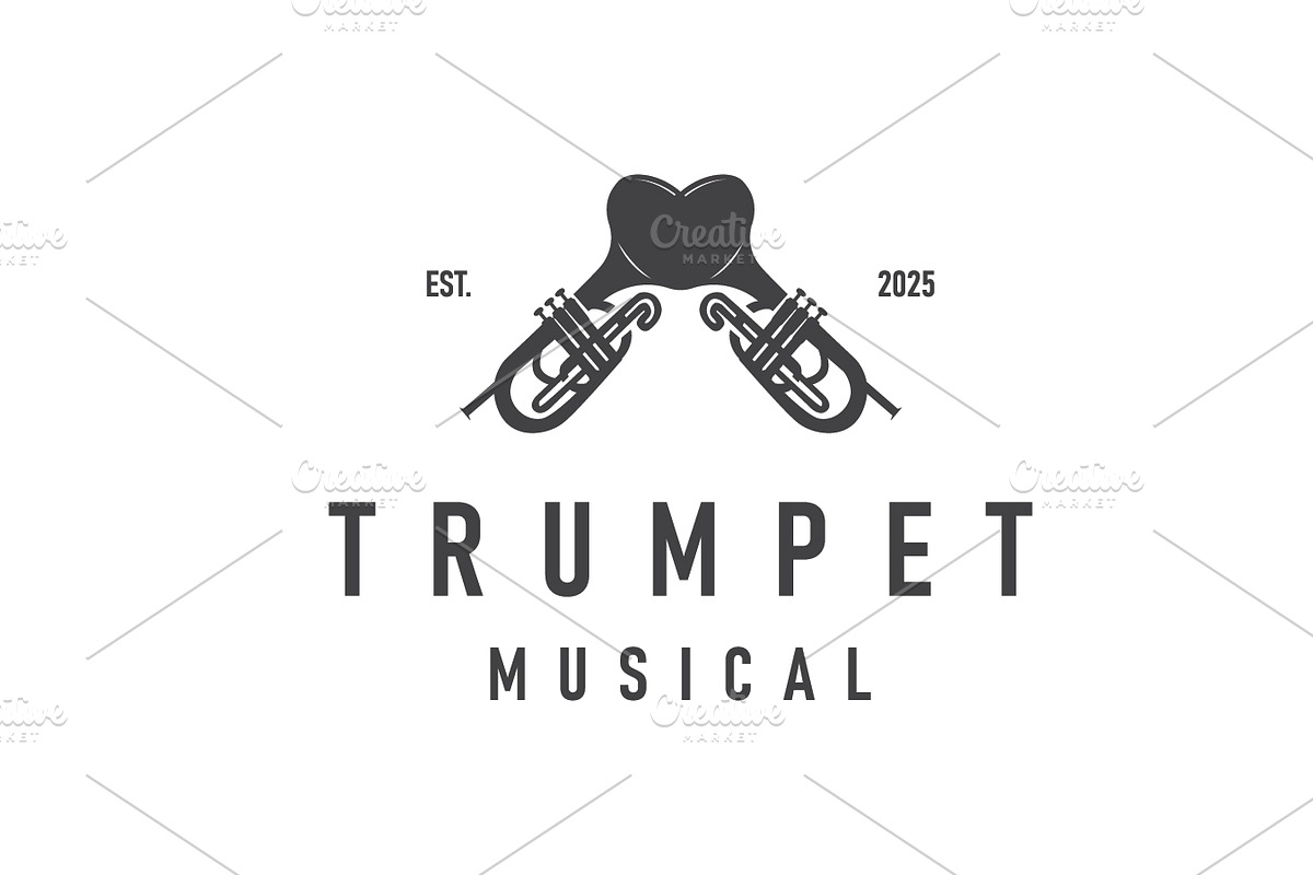 minimalist music trumpet logo design, a Branding & Logo Template by Maylianaw28