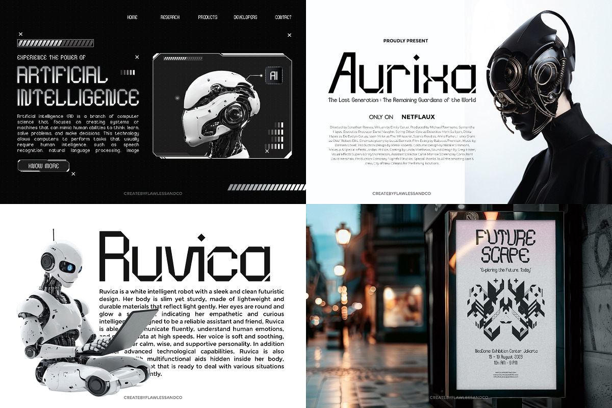 Futuristic & Sport Font Bundle, a Sans Serif Font by Flawless And Co (Photo 6 of 11)