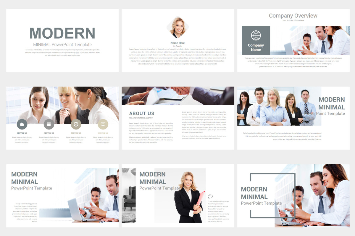 Modern Minimal PowerPoint Template, a Presentation Template by SlideArt (Photo 5 of 22)
