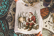 Santa Claus Feeding Reindeer PNG, a Seasonal Illustration by Libby Wishes (Thumbnail 3 of 4)