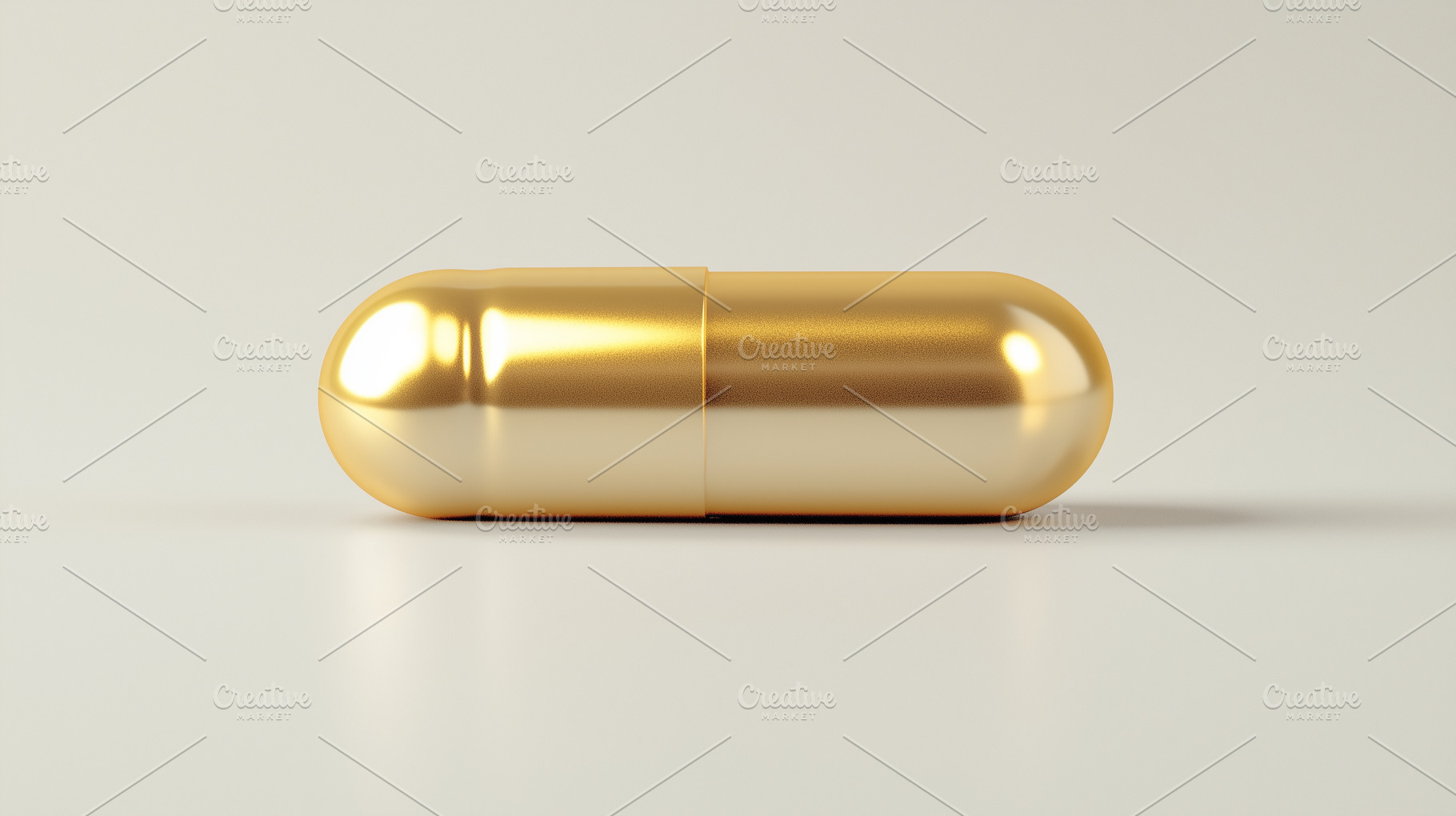 Golden capsule pill isolated on, a Health & Medical Photo by MistyDay
