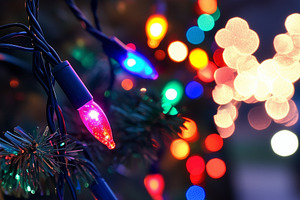 Colorful Christmas lights glow, a Holiday Photo by MistyDay