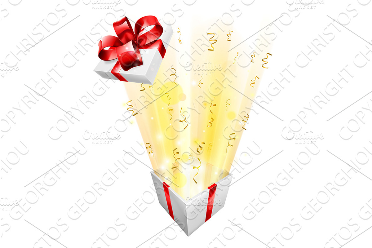 Box Gift Surprise Explosion Prize, a Texture Illustration by Christos Georghiou