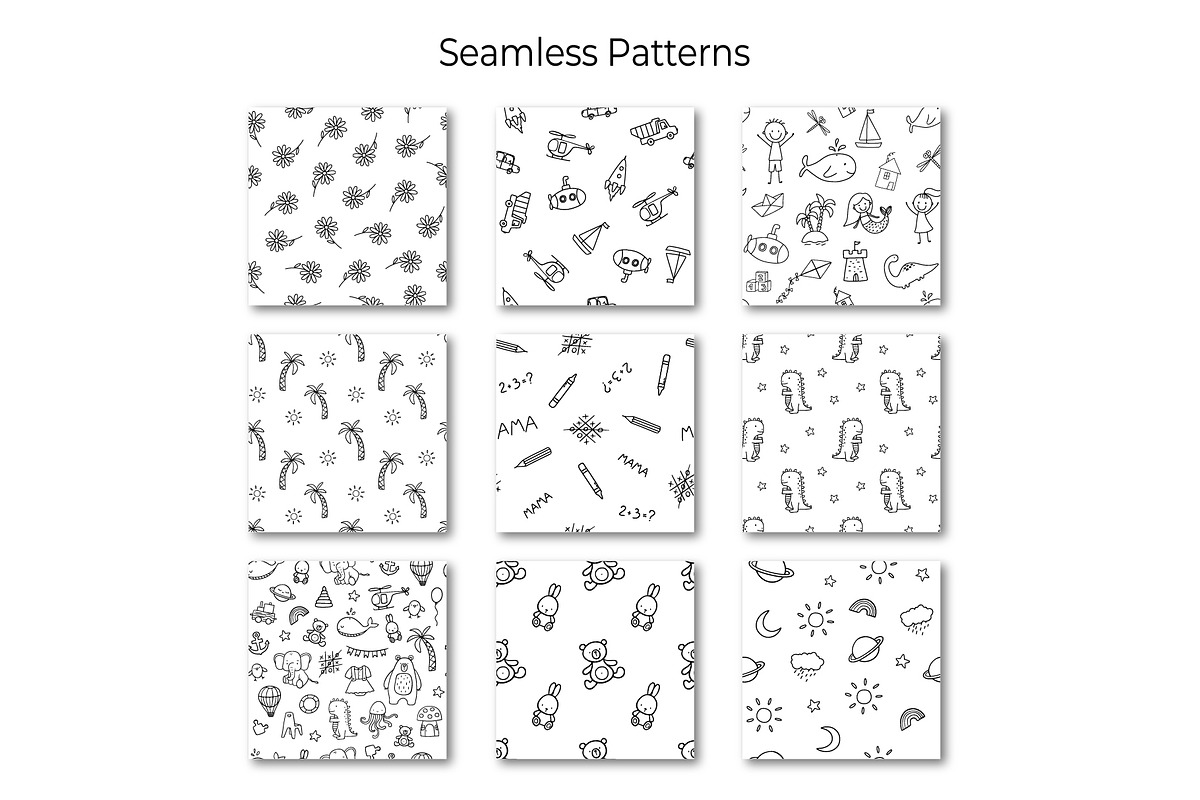 Kids’s Line Doodles, an Illustration by ElenaPlatovaArt (Photo 7 of 9)