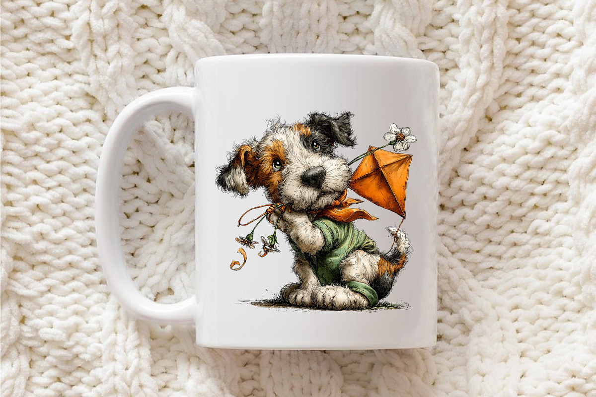 Whimsical Spring Dog Clipart, an Illustration by OK Design (Photo 6 of 6)