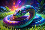 Vibrant Snake Print, an Animal Illustration by ZobaDepot (Thumbnail 1 of 4)