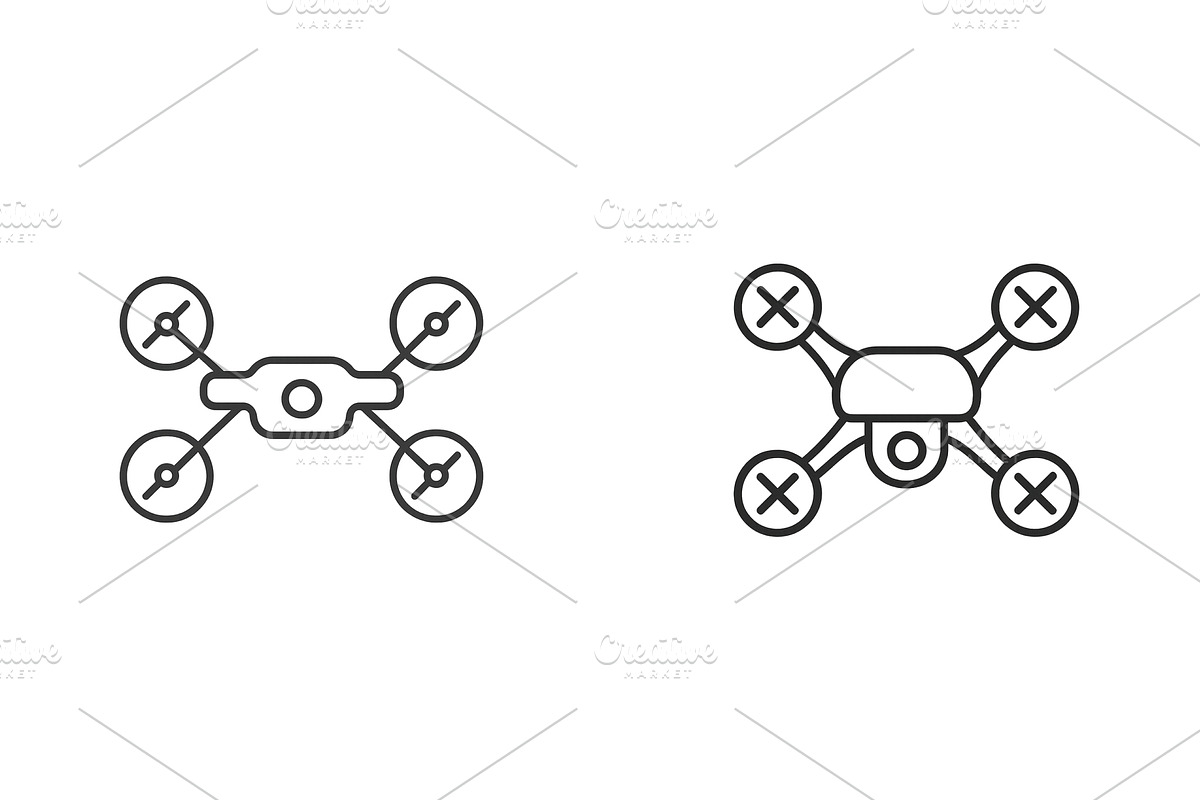 Two distinct drone icons showcasing, a Technology Illustration by ZinetroN