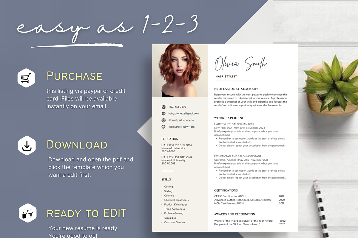 Hair Stylist Resume CV Template, a Resume Template by Climbwithelevator (Photo 8 of 8)