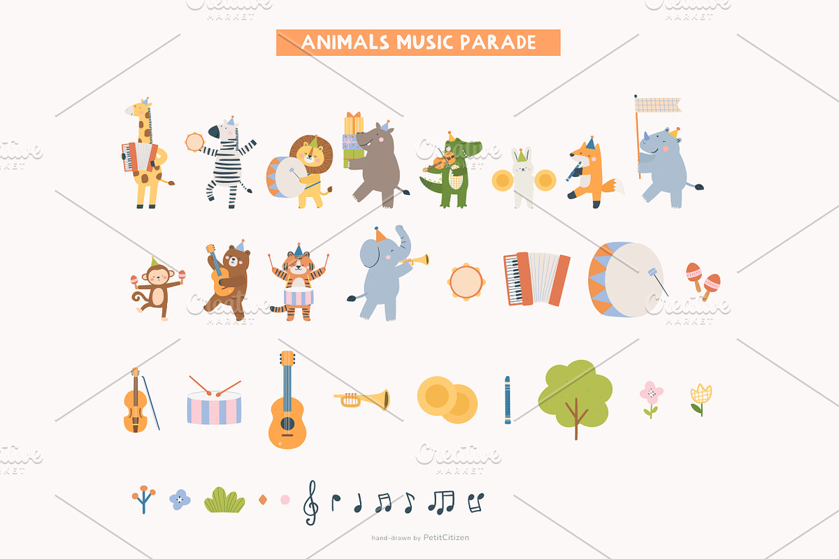 Wild Party Animal Clipart Bundle, an Animal Illustration by Petit Citizen Design (Photo 3 of 9)