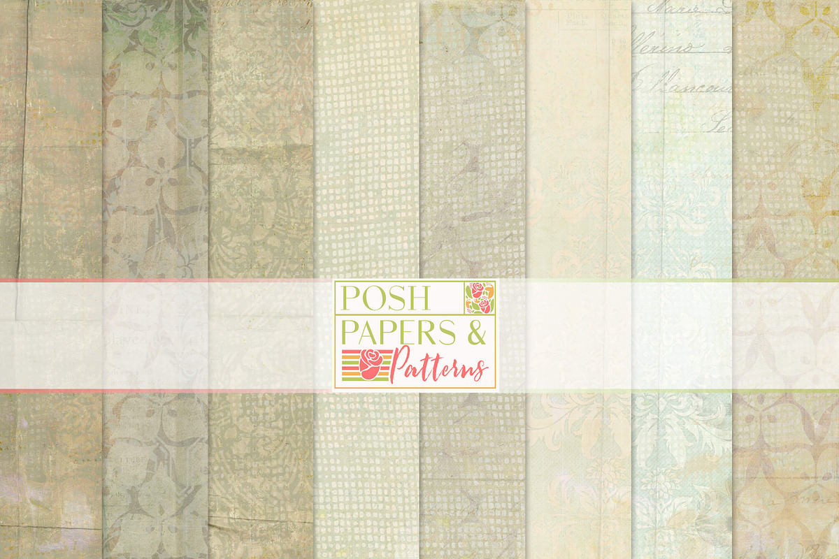 Vintage Damask Scrapbook Backgrounds, a Texture Graphic by Posh Papers & Patterns (Photo 1 of 5)
