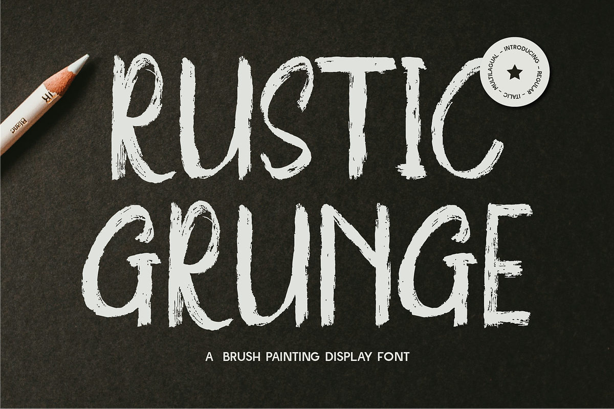 Rustic Grunge - SVG Brush Painting, a Handwritten Font by Indotype Foundry (Photo 1 of 10)