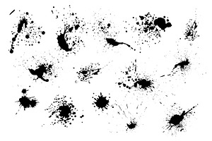 Big Vector Set Of Painted Blots