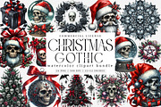 Watercolor Gothic Christmas Clipart, an Illustration by SinaCreation (Thumbnail 1 of 7)