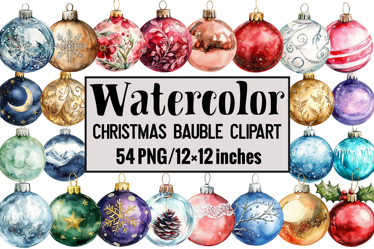 Christmas Bauble Clipart, an Illustration by Design Market (Photo 1 of 3)