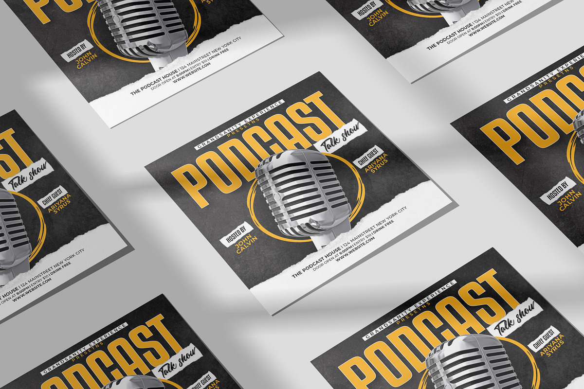 Talk Show Podcast Flyer, a Flyer Template by MnGfx (Photo 2 of 4)