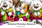 Whimsical Christmas Characters, a Seasonal Illustration by CreationArt (Thumbnail 1 of 7)