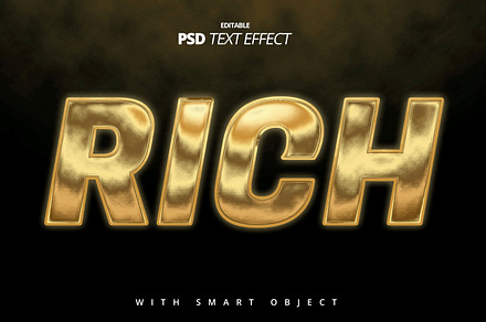 Golden rich texture 3d text effect, a Layer Style Add-On by Ahmadzaini77