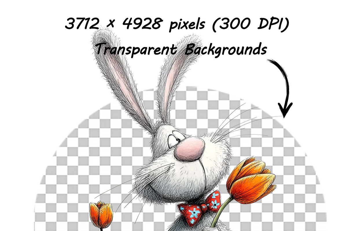 Whimsical Bunny Easter Clipart, an Illustration by one-touch (Photo 12 of 15)