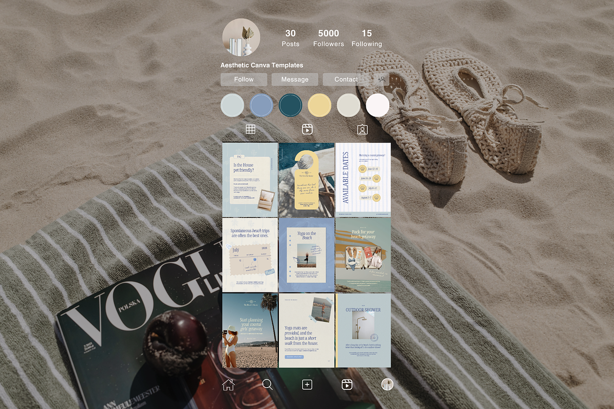 Coastal Airbnb Instagram Templates, a Social Media Template by CanvaTemplateClubCo (Photo 6 of 11)