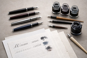 Fountain pen writing with ink sample, a Photo by Dvoevnore photos