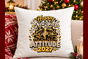 Happy New Year 2027 Same Attitude, a Seasonal Illustration by Printable Design Store (Thumbnail 3 of 5)