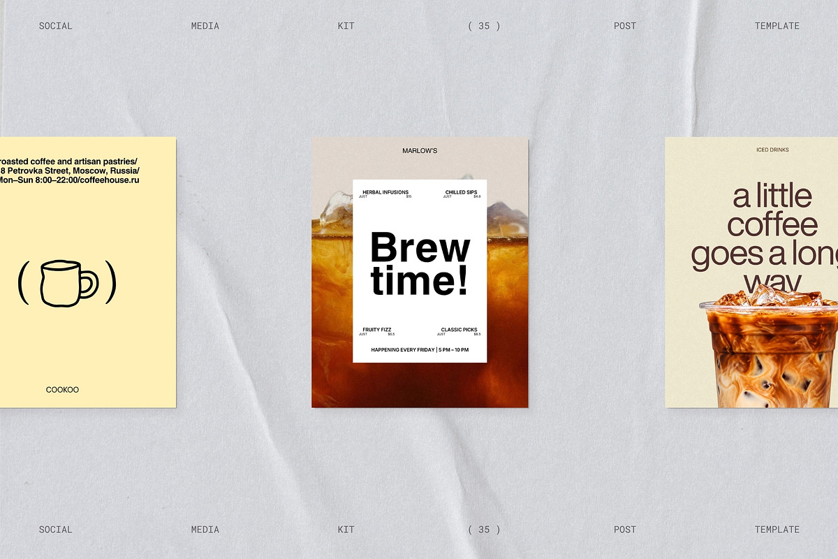 BREW | Cafe Social Media Kit (I), a Social Media Template by Prapti Design (Photo 7 of 10)