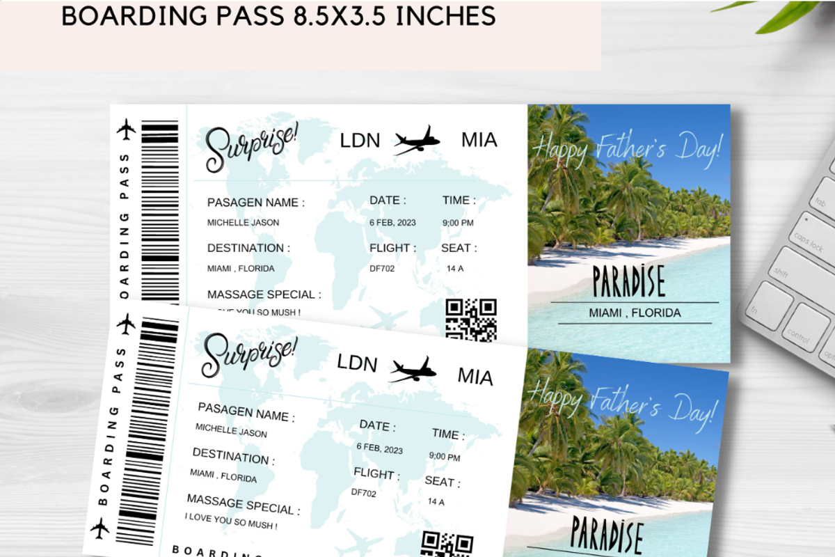 Surprise Boarding Pass, a Card Template by YasdeyDesigns (Photo 6 of 8)