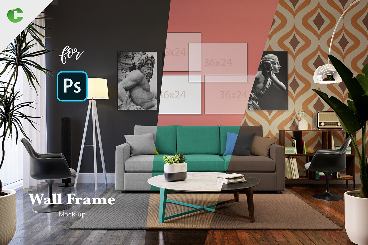 Wall Frame Mock-up, a Household Mockup by Colatudo Store (Photo 1 of 12)