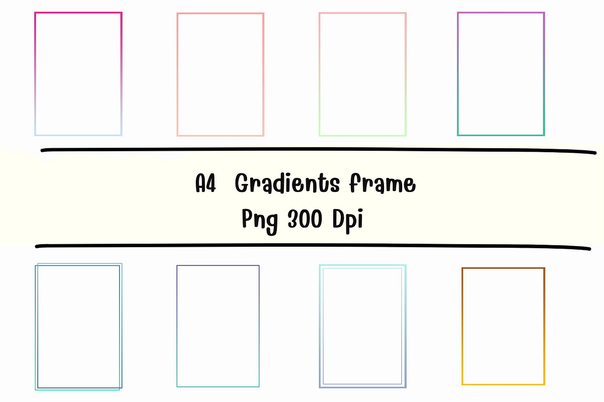 25 PNG Gradients Frame Graphic, a Graphic by PKshop (Photo 2 of 6)