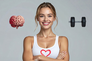 Healthy Mind and Fitness Concept with Smiling Woman, a Person Photo by Davizro's Market