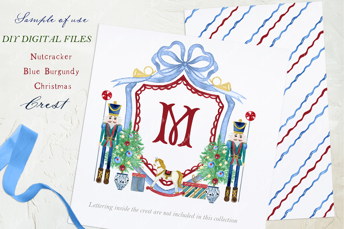 Nutcracker Burgundy Blue Crest, a Decorative Illustration by LABFcreations (Photo 3 of 4)