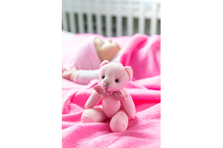 Baby sleeps with a bear. Selective, a Person Photo by yanadjana