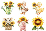 Watercolor Sunflower Clipart, an Illustration by CitraGraphics (Thumbnail 3 of 5)