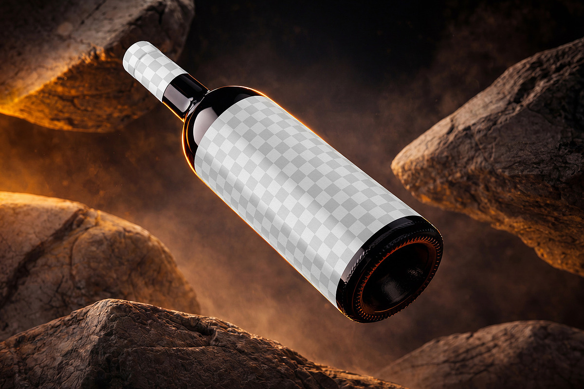 Wine Bottle Mockup, a Packaging Mockup by Country4k (Photo 2 of 3)