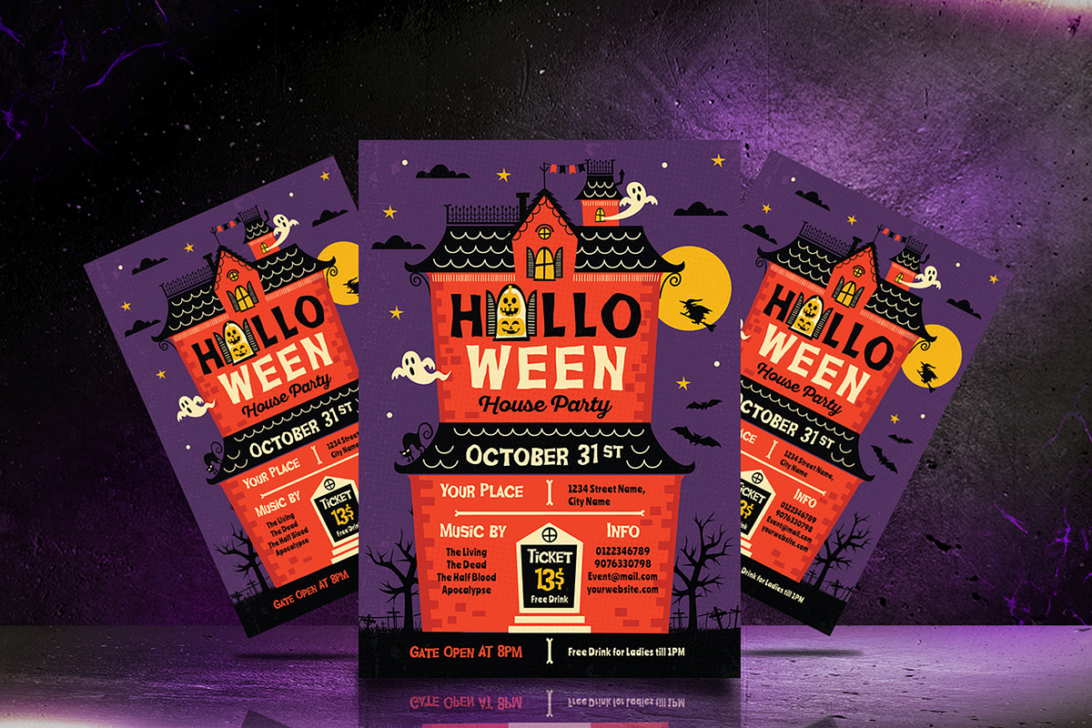 Halloween Party Flyer, a Flyer Template by Totem Design Studio (Photo 3 of 7)