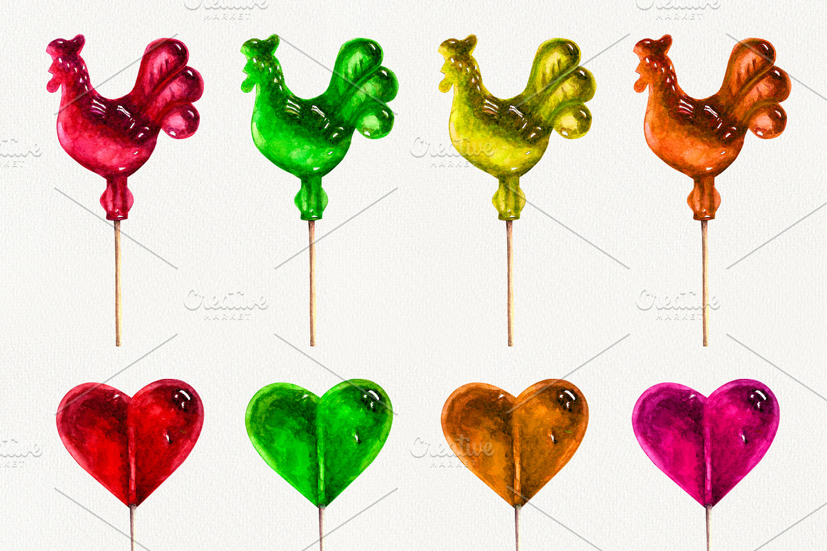 Watercolor sweets clipart, an Illustration by Vikeriya (Photo 4 of 8)